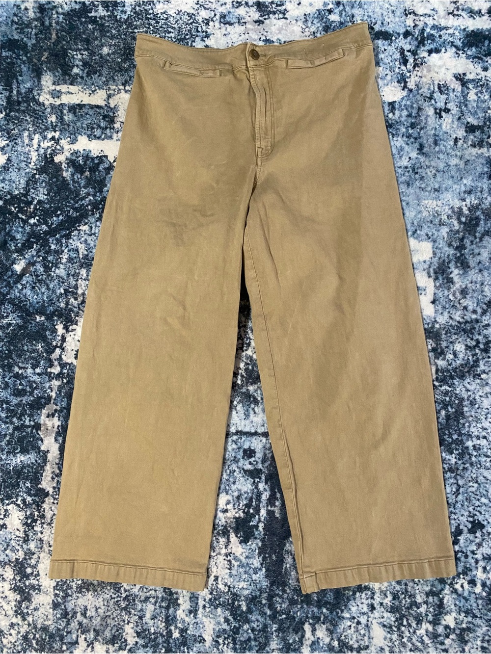 Madewell Curvy Emmett Wide Leg Crop Pants Womens 32 Khaki High Rise